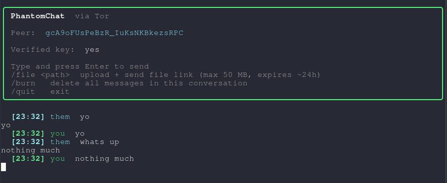 Phantom chat view via Tor
